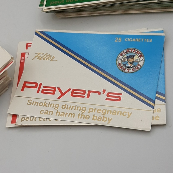Export "A" Cigarette Packages Cut Up Blue & Green 1990's Over 50 Packages Player - Picture 2 of 5